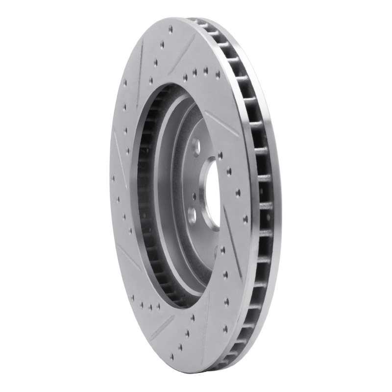 Lexus RX330 Brake Rotor (1) - Front Right - R1 Concepts - Drilled & Slotted - Silver - `04-`09